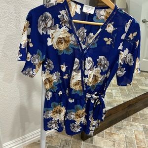 Sienna Sky Blue Floral Top